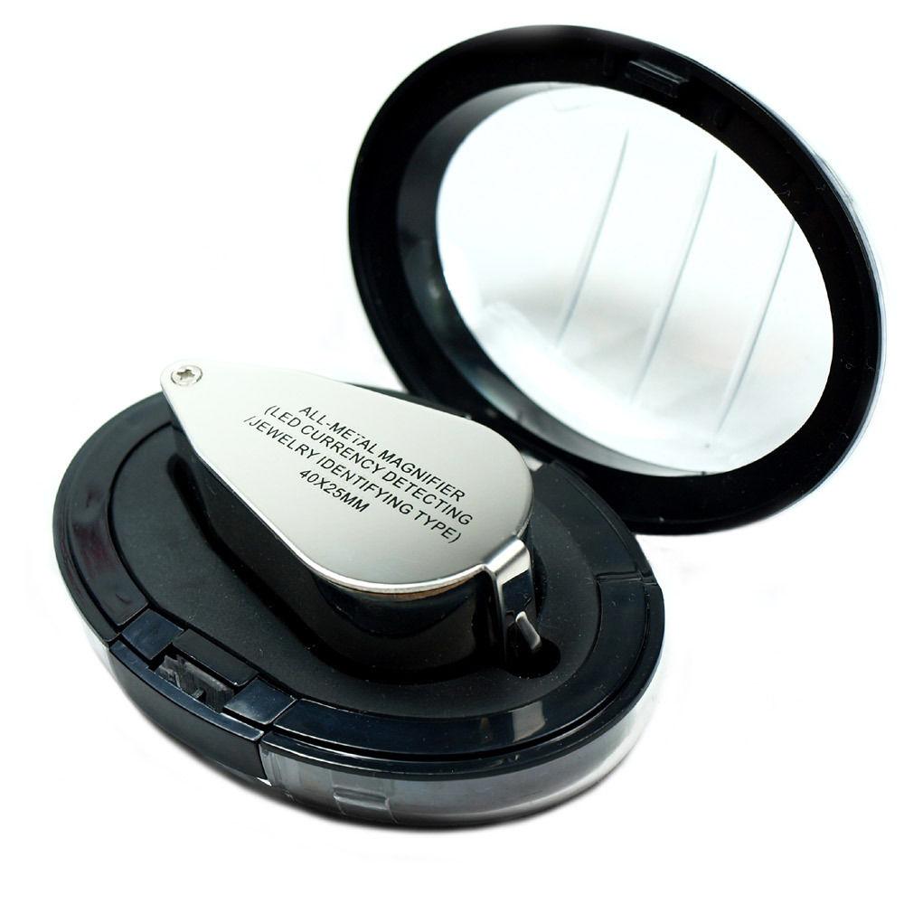 Mini Illuminated 40X - 25mm Jewelers Loupe / Magnifier with LED Lights 