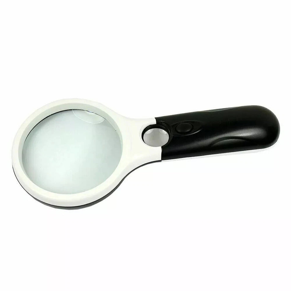 LED Lighted 3x & 45x Handheld Magnifier Magnifying Glass Lens Jewelry