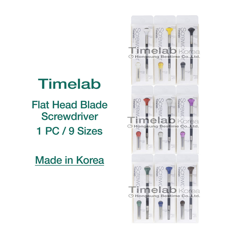 TIMELAB Watch Jewelry Repair Precision Screwdriver - FLAT HEAD Blade- 1 PC / 9 Sizes