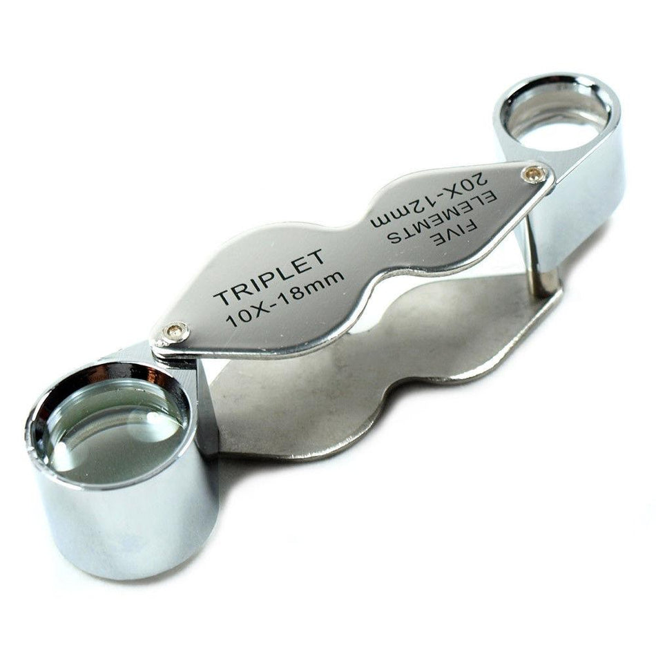 10x - 20x Triplet Jewelers Loupe Foldable Magnifier