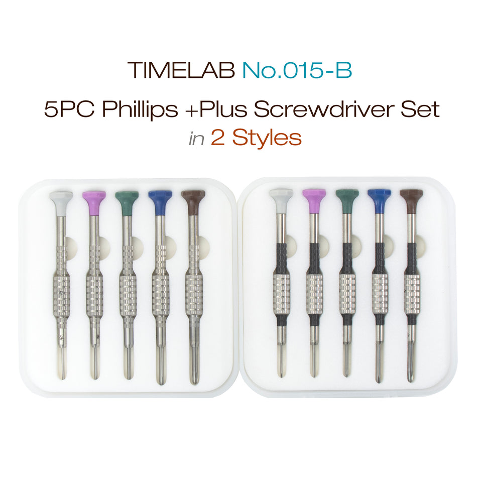 TIMELAB Watch Jewelry Phillips PLUS 5PC Screwdriver Set No.015-B  - 2 Styles