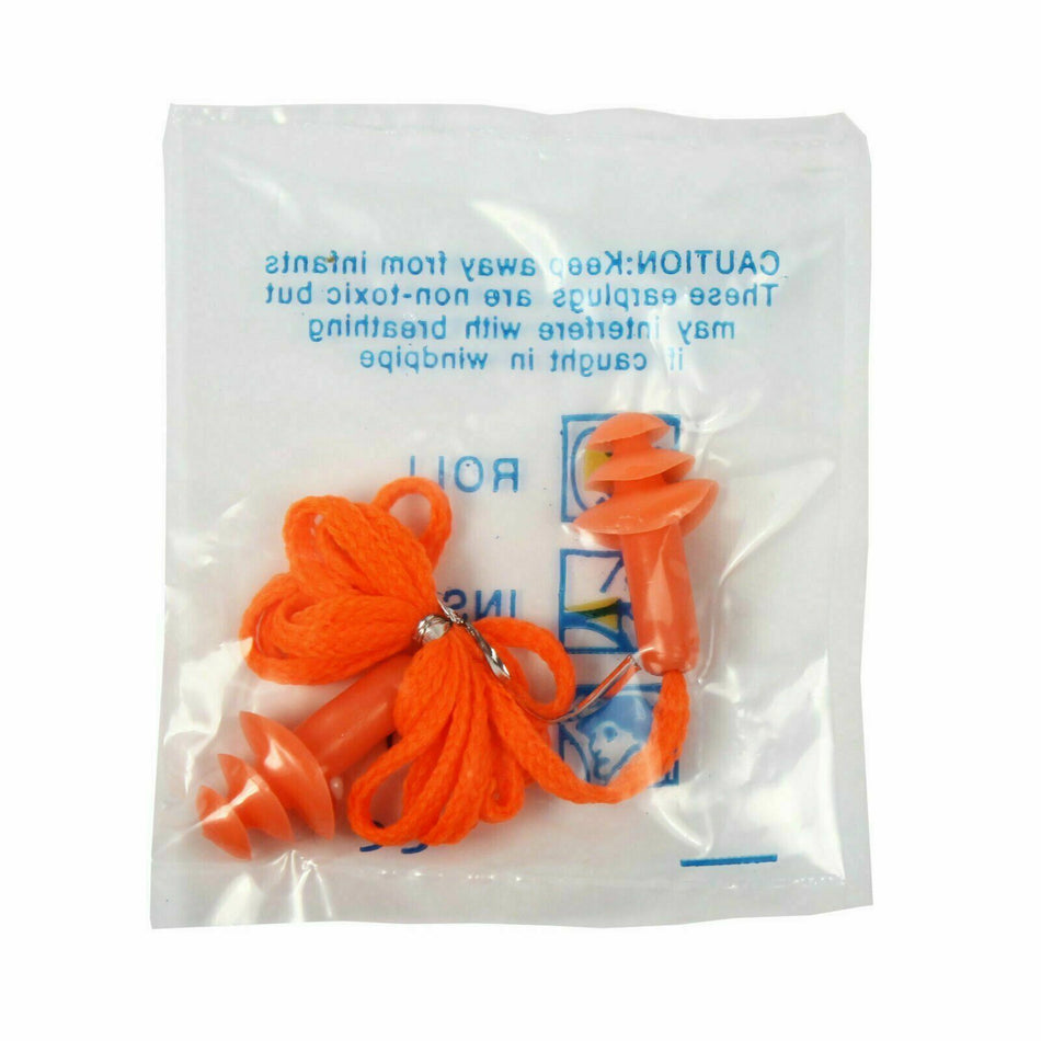Silicone Corded Ear Plugs Anti Noise Hearing Protection - 25 Pairs